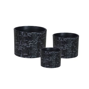 Trio De Vaso Reto Jeans (Pt15, Pt11, Pt9)